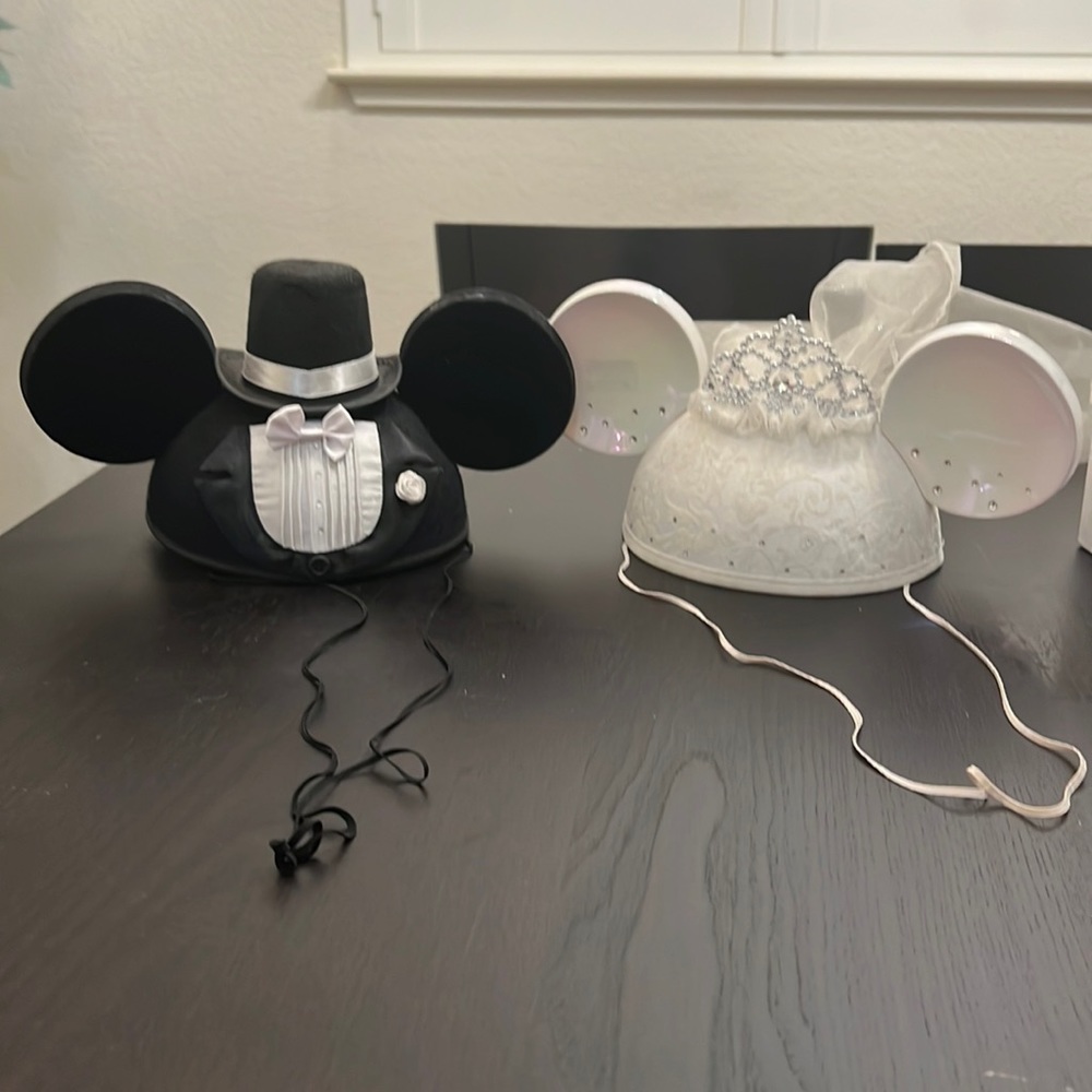 Matching Disney Mickey and Minnie wedding hats/ears